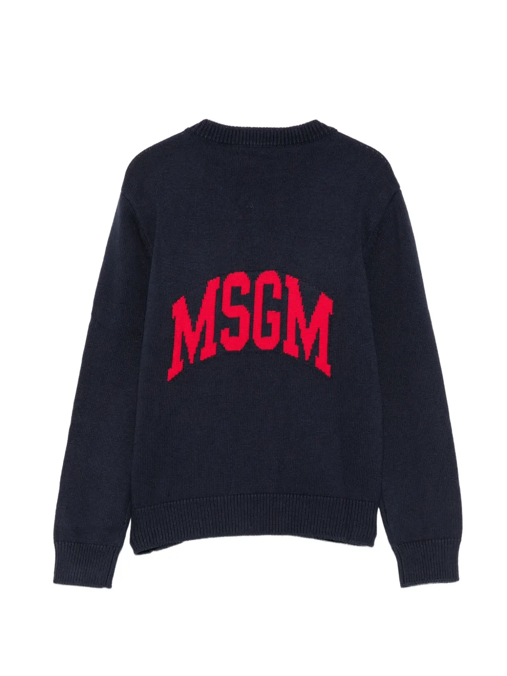 MSGM Kids logo-embroidered sweater Blauw