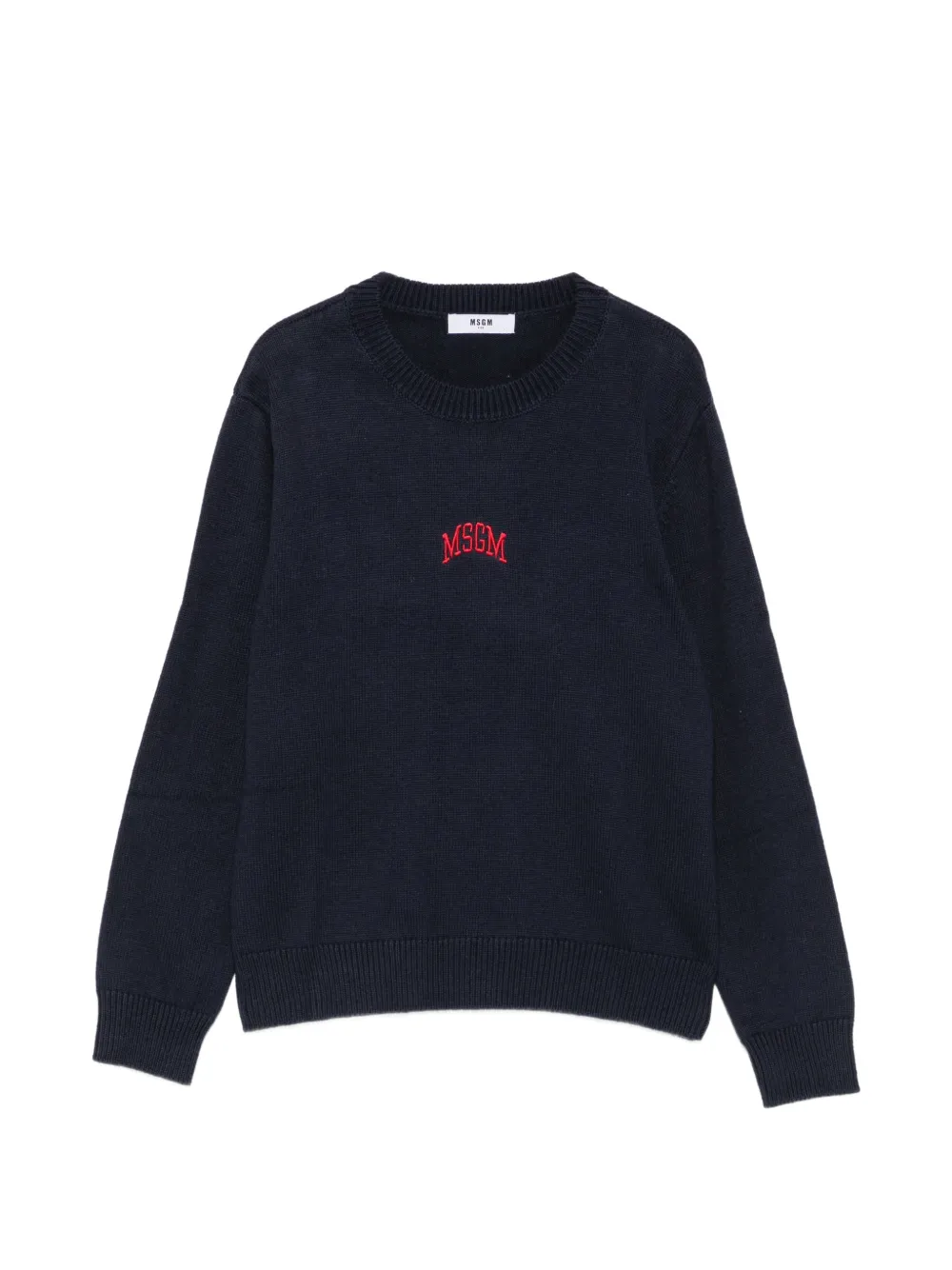 MSGM Kids logo-embroidered sweater - Bleu MSGM Kids logo-embroidered sweater - Bleu