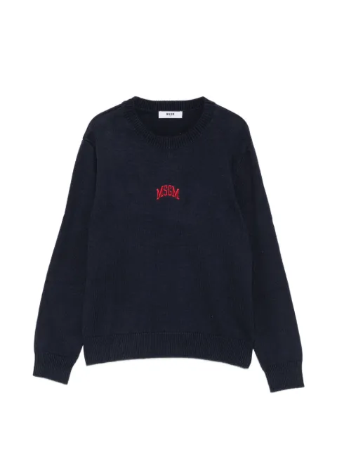 MSGM Kids logo-embroidered sweater