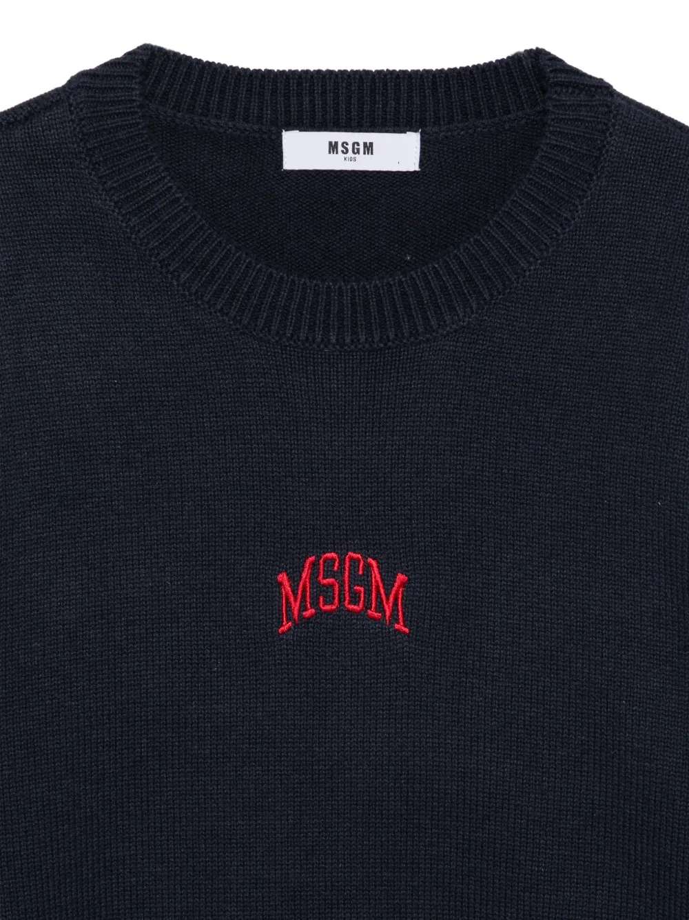 MSGM Kids logo-embroidered sweater Blauw