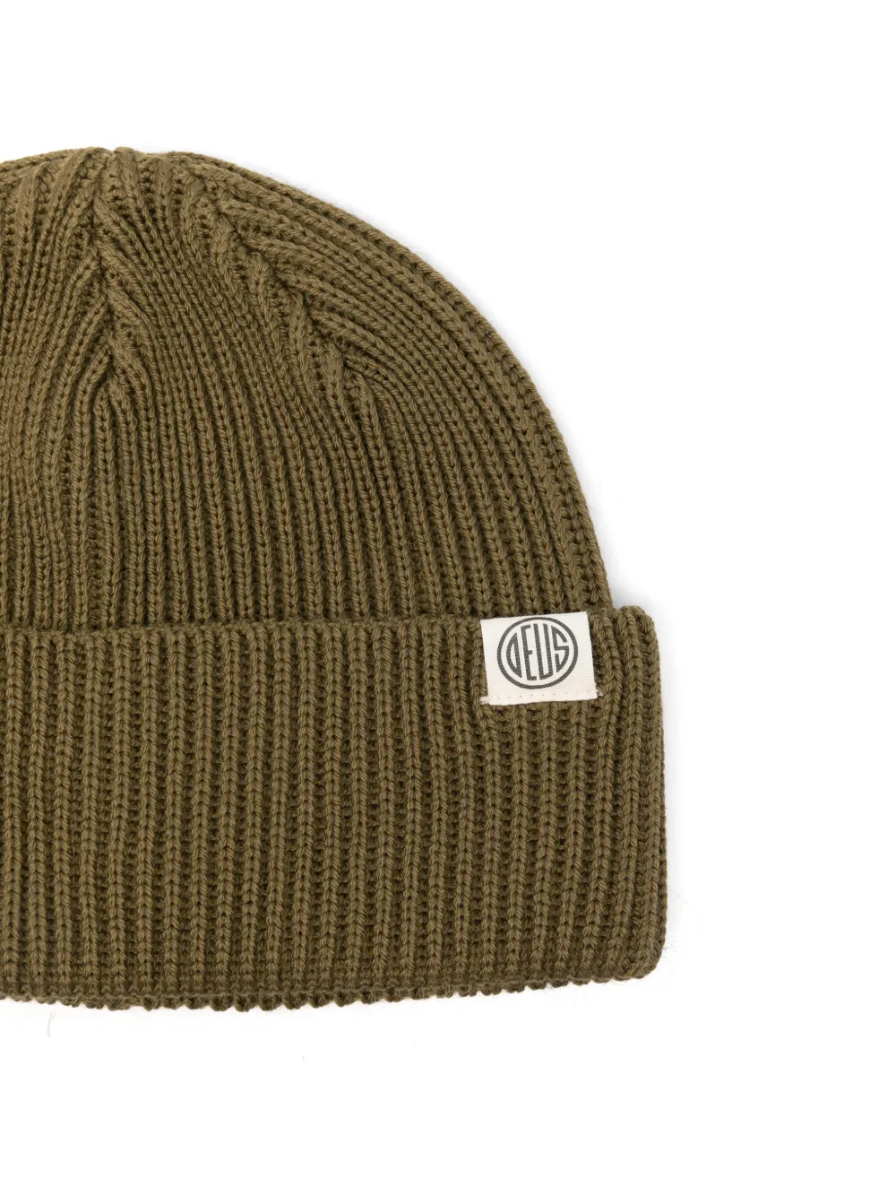 Deus Ex Machina ribbed-knit logo-patch beanie hat Groen