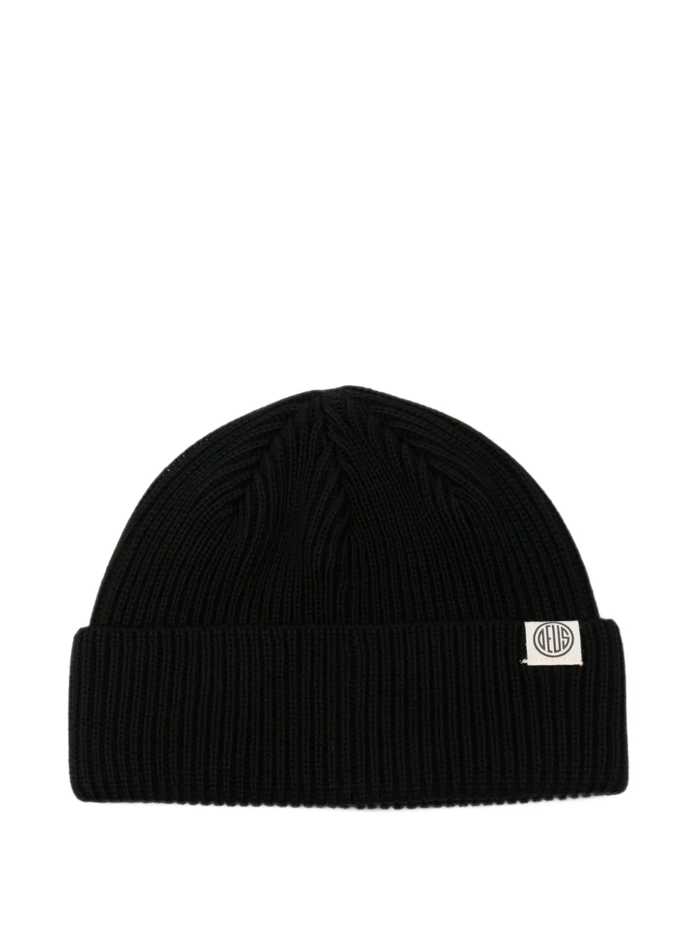 Deus Ex Machina Pill ribbed-knit logo-patch beanie hat Zwart