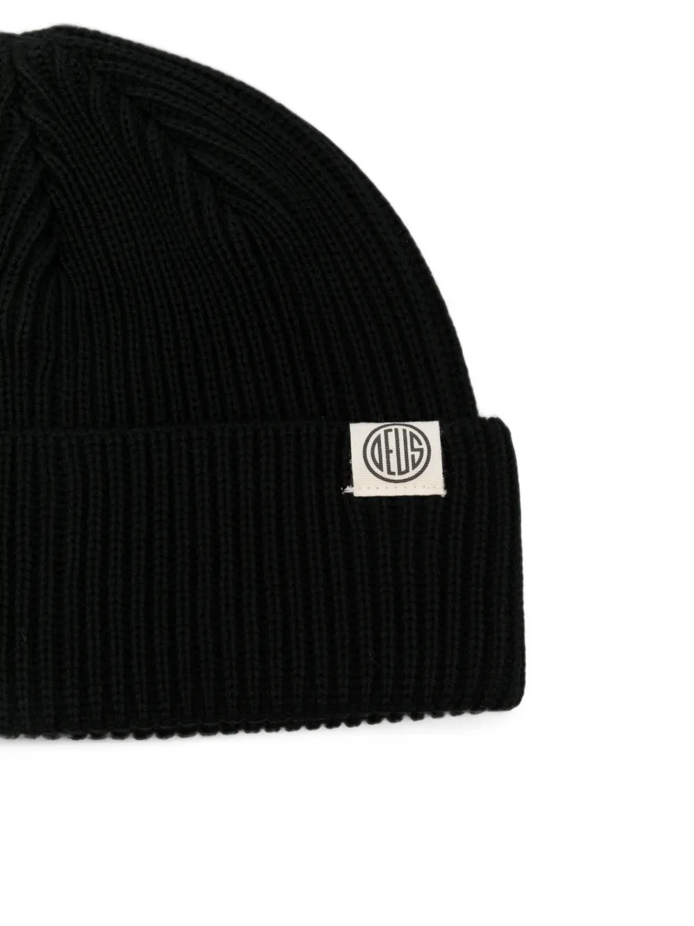 Deus Ex Machina Pill ribbed-knit logo-patch beanie hat Zwart