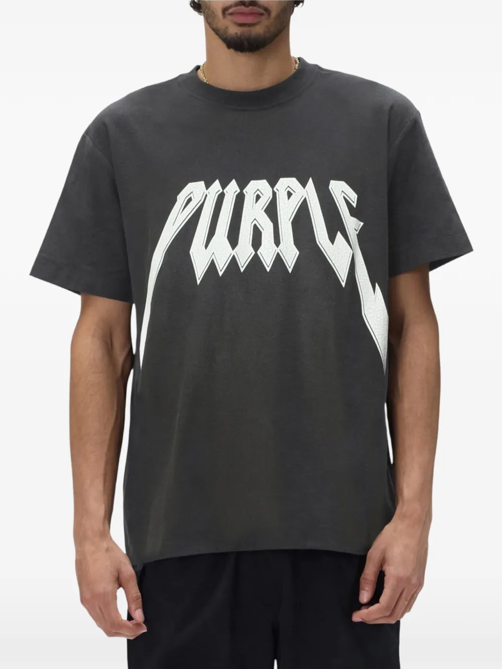 Purple Brand T-shirt met logoprint Zwart