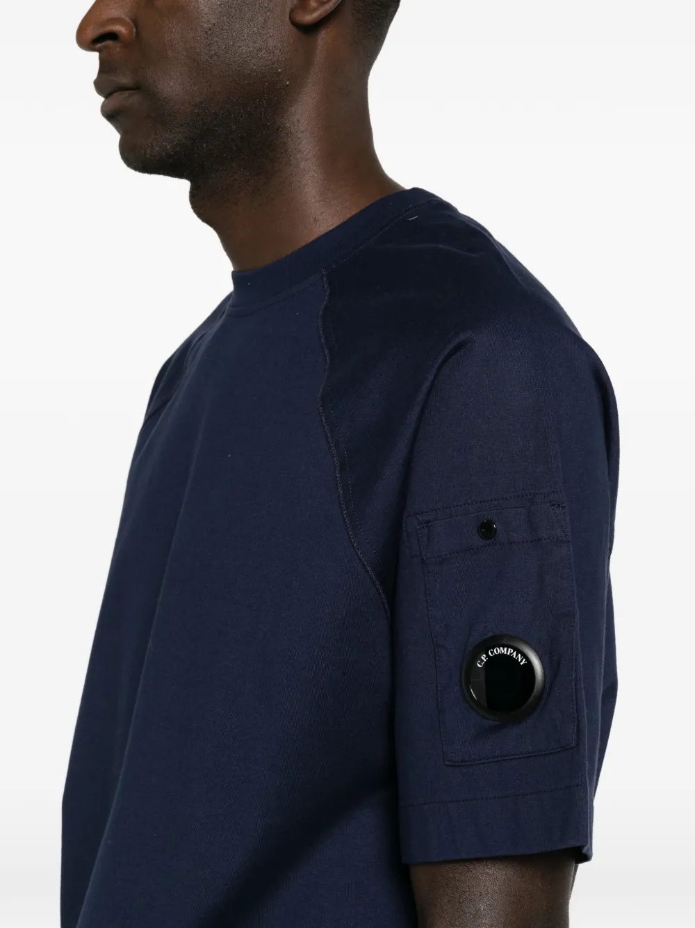C.P. Company T-shirt met raglan mouwen en Lens-detail Blauw