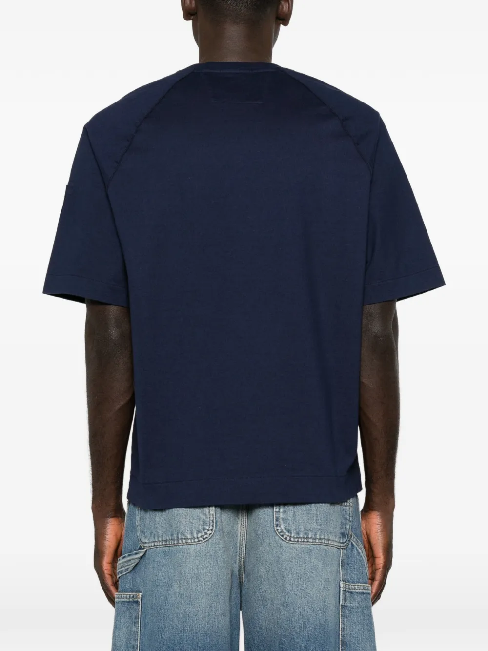 C.P. Company T-shirt met raglan mouwen en Lens-detail Blauw