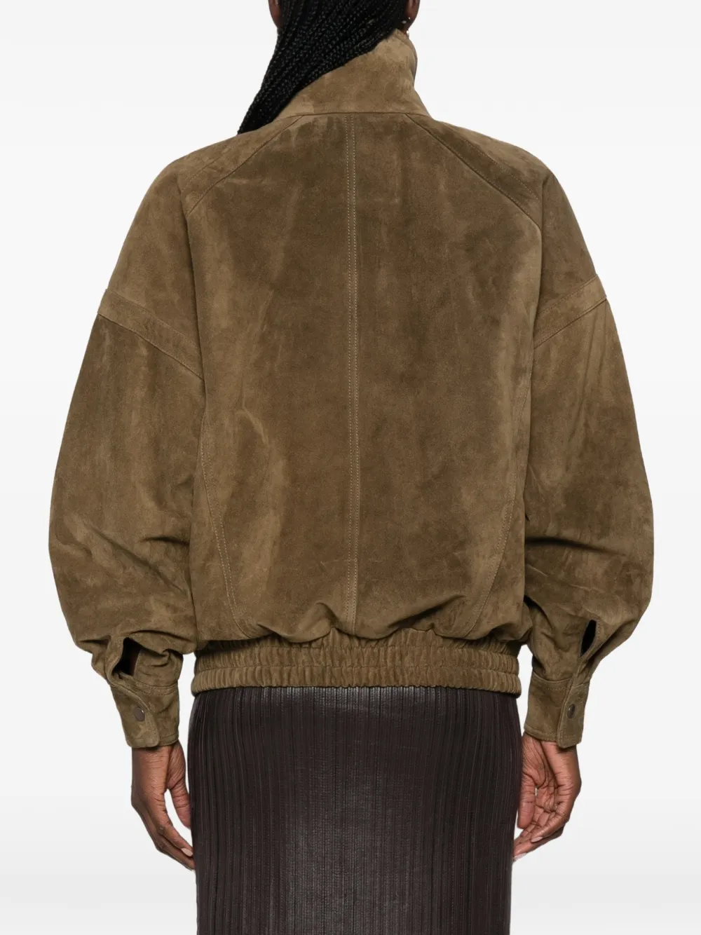 Saint Laurent suede double-breasted jacket Groen