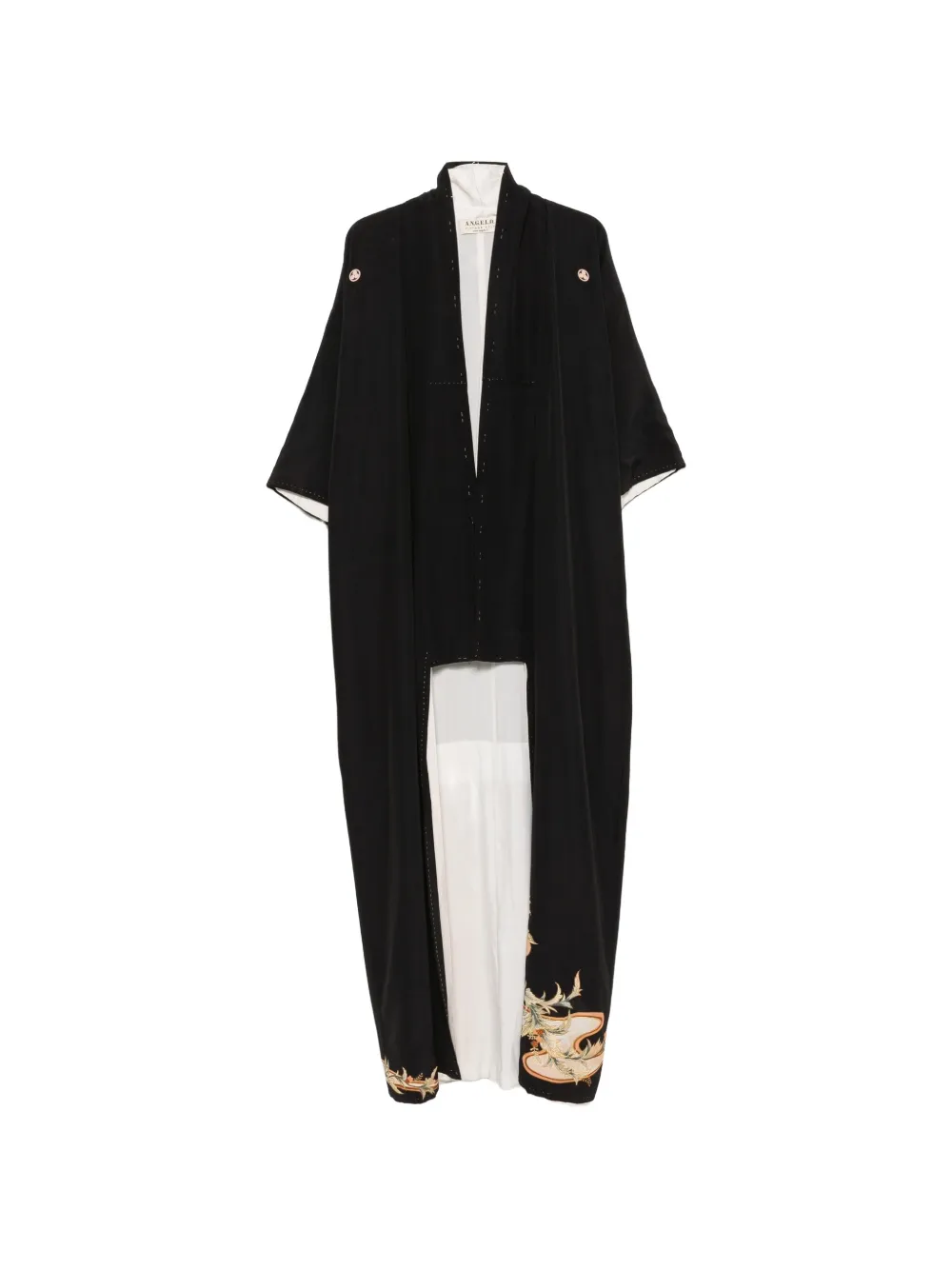 A.N.G.E.L.O. Vintage Cult robe kimono à fleurs (années 1970) - Noir A.N.G.E.L.O. Vintage Cult robe kimono à fleurs (années 1970) - Noir