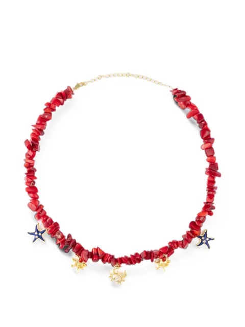 Eshvi coral sea animal charm necklace