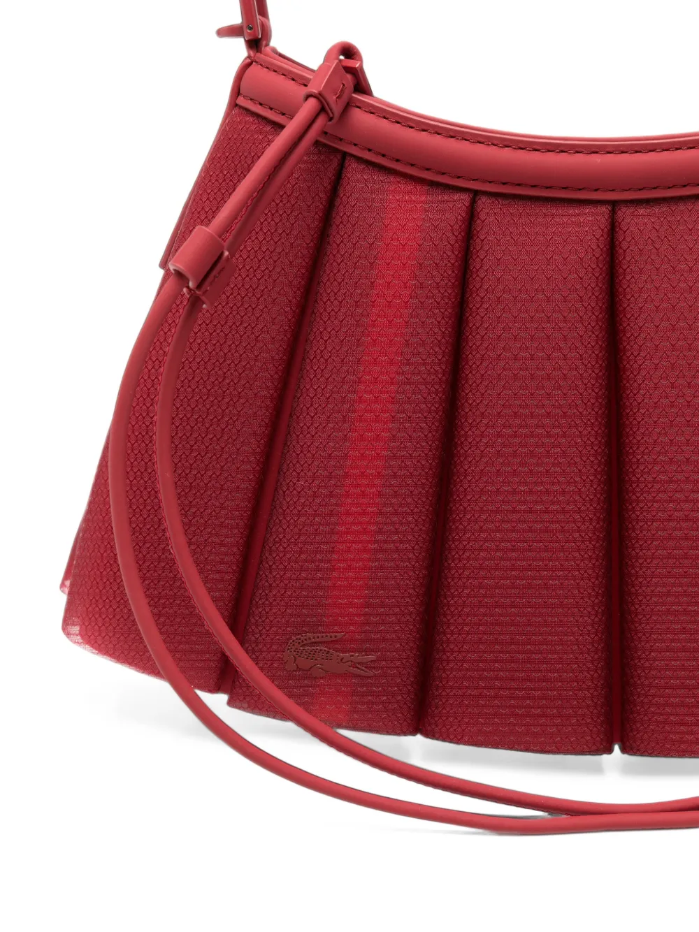 Lacoste Kleine Lenglen geplooide schoudertas Rood