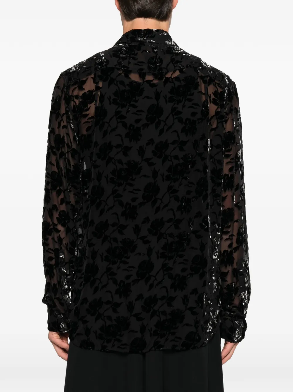 Ann Demeulemeester Floral-devoré Shirt in Black, view 4