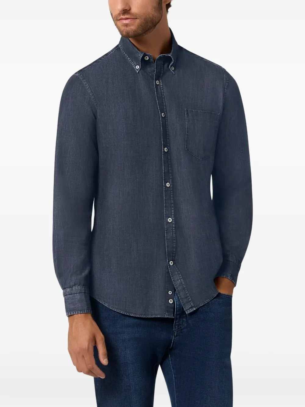Paul & Shark Soffio buttoned denim shirt Blauw