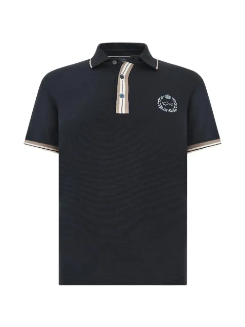 Paul & Shark X-Soft heraldic-embroidered striped-trim polo shirt