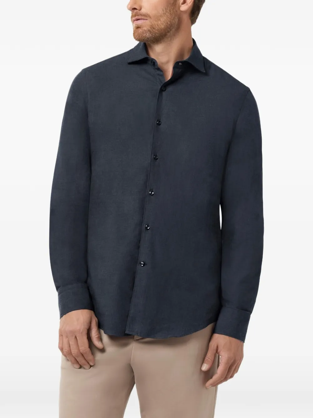Paul & Shark Overhemd met katoenen flanellen textuur Blauw