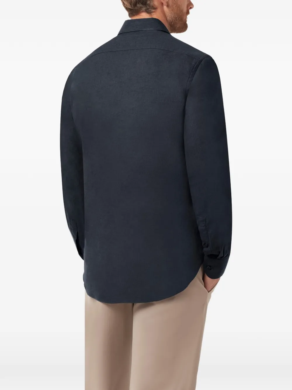 Paul & Shark Overhemd met katoenen flanellen textuur Blauw