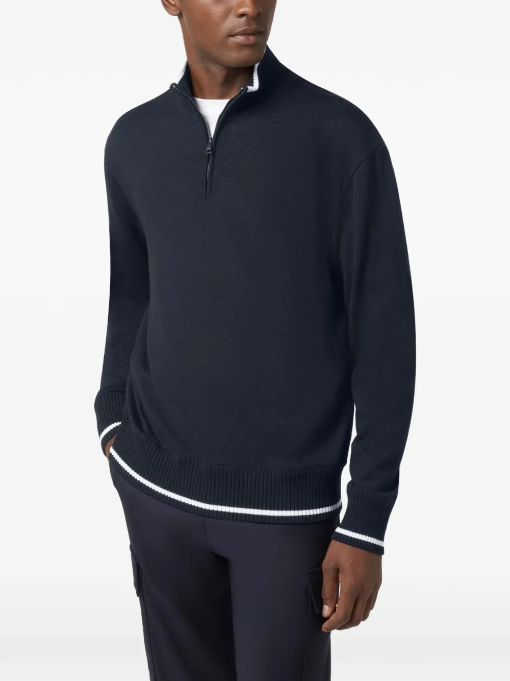Paul & Shark Trui met halve rits Blauw