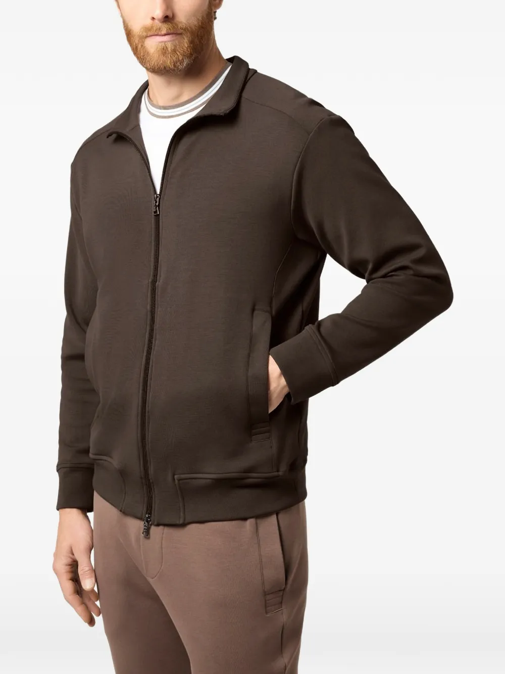 Paul & Shark Sweater met rits Bruin