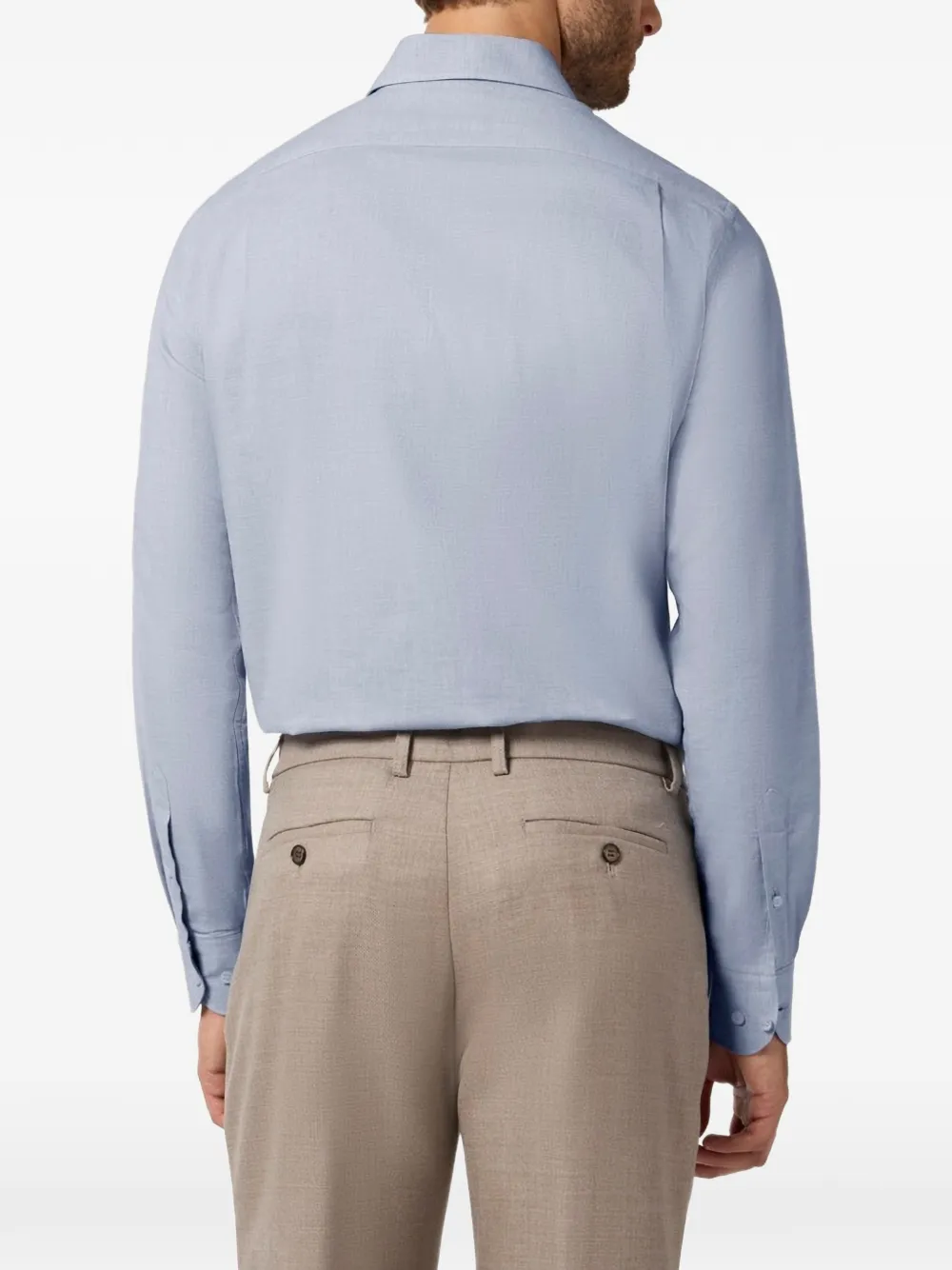 Paul & Shark Overhemd met katoenen flanellen textuur Blauw