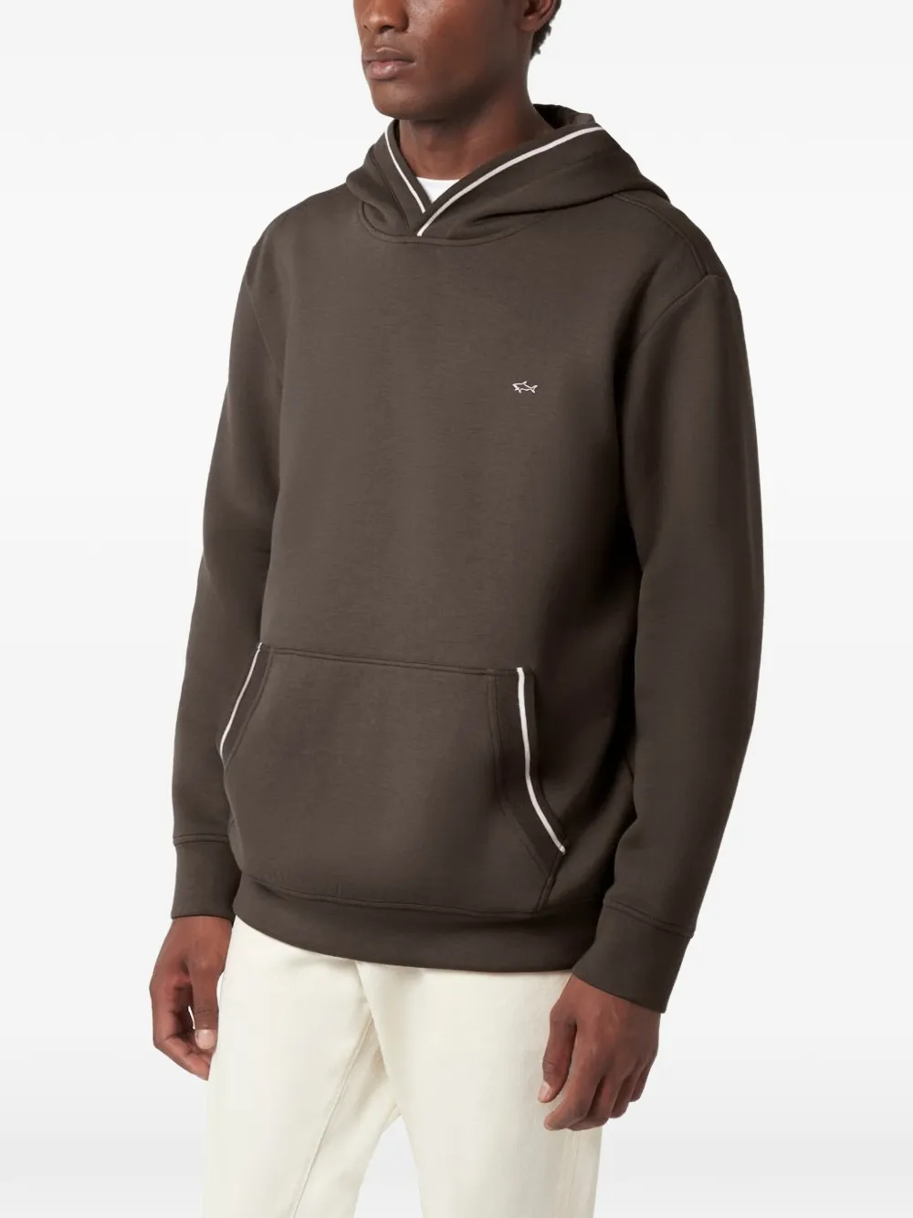 Paul & Shark Hoodie met opgestikte zak Bruin