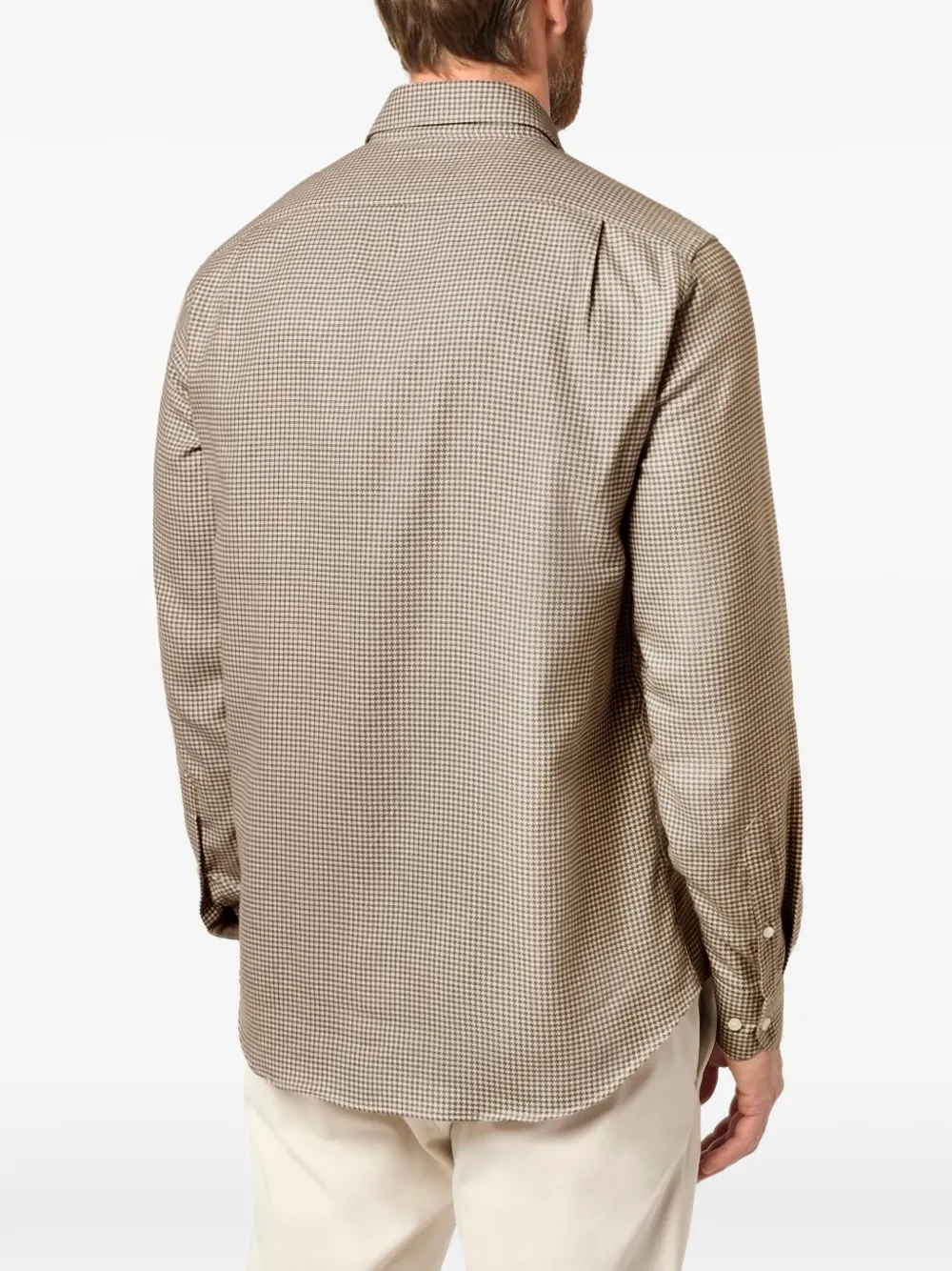 Paul & Shark X-Soft flanellen overhemd met pied-de-poule-print Bruin