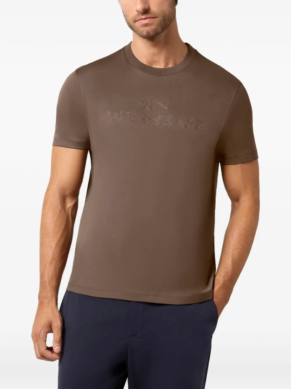 Paul & Shark Aqua Touch logo-embroidered T-shirt Bruin