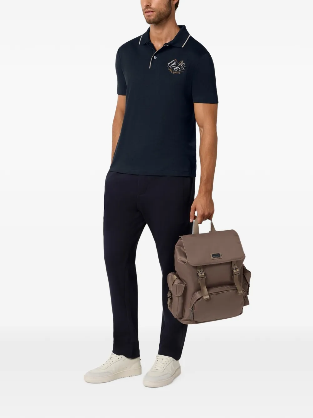 Paul & Shark International Sailing Club poloshirt met borduurwerk Blauw