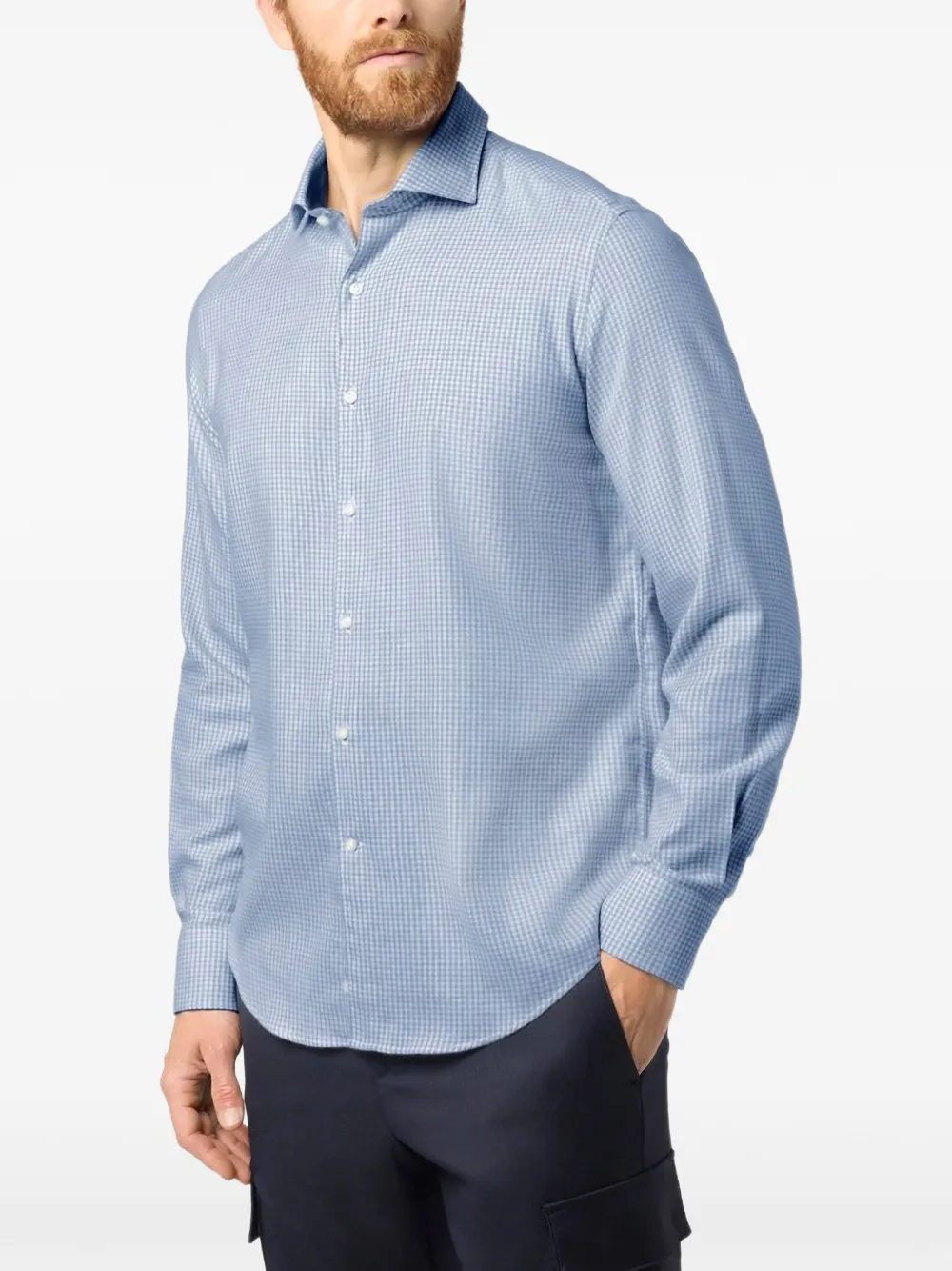 Paul & Shark X-Soft flanellen overhemd met pied-de-poule-print Blauw