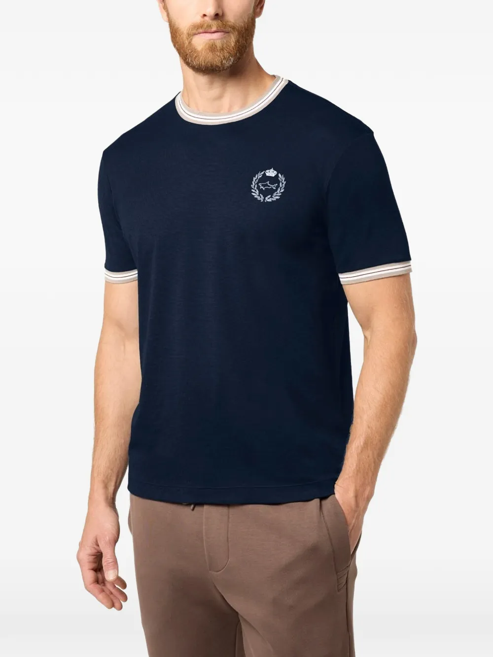 Paul & Shark X-Soft T-shirt met geborduurd wapenschild Blauw