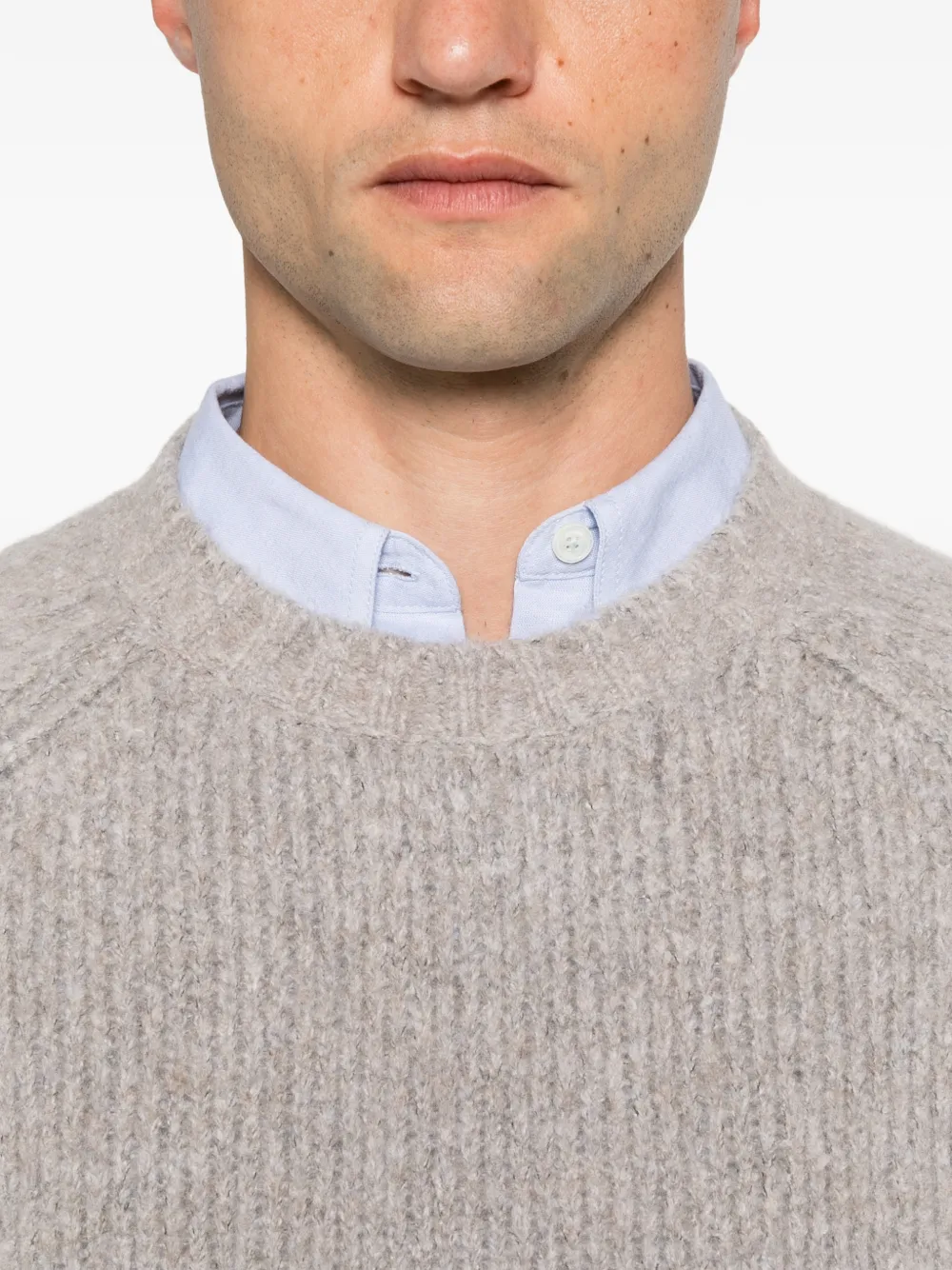 Brunello Cucinelli Ribgebreide trui met raglan mouwen Beige