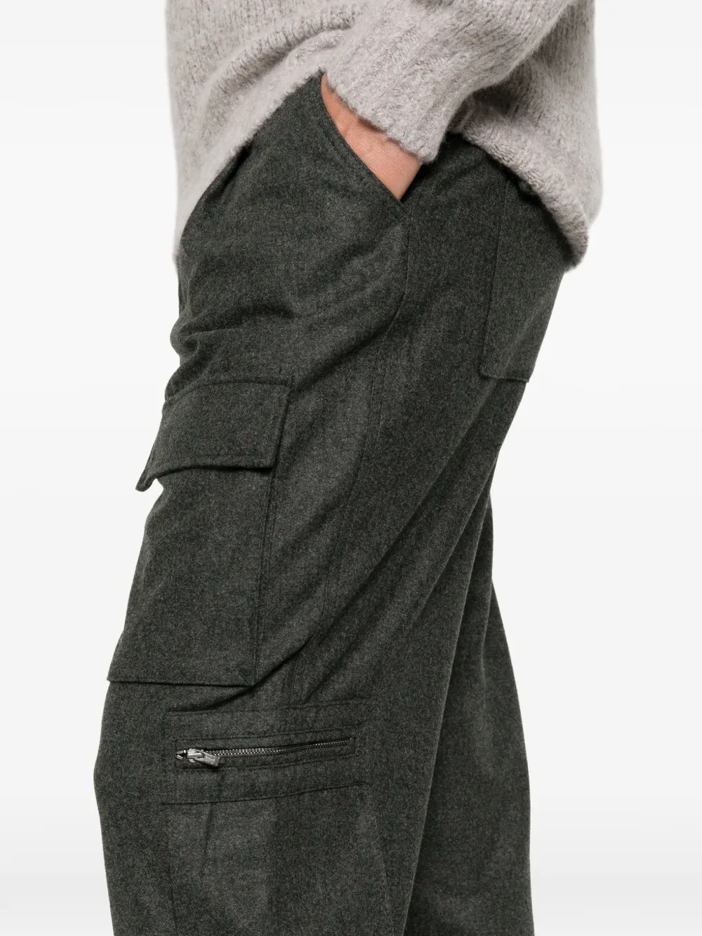 Brunello Cucinelli Geplooide cargo broek Grijs