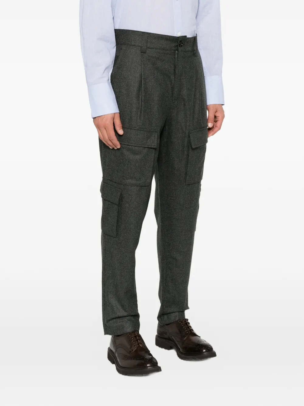 Brunello Cucinelli Geplooide cargo broek Grijs