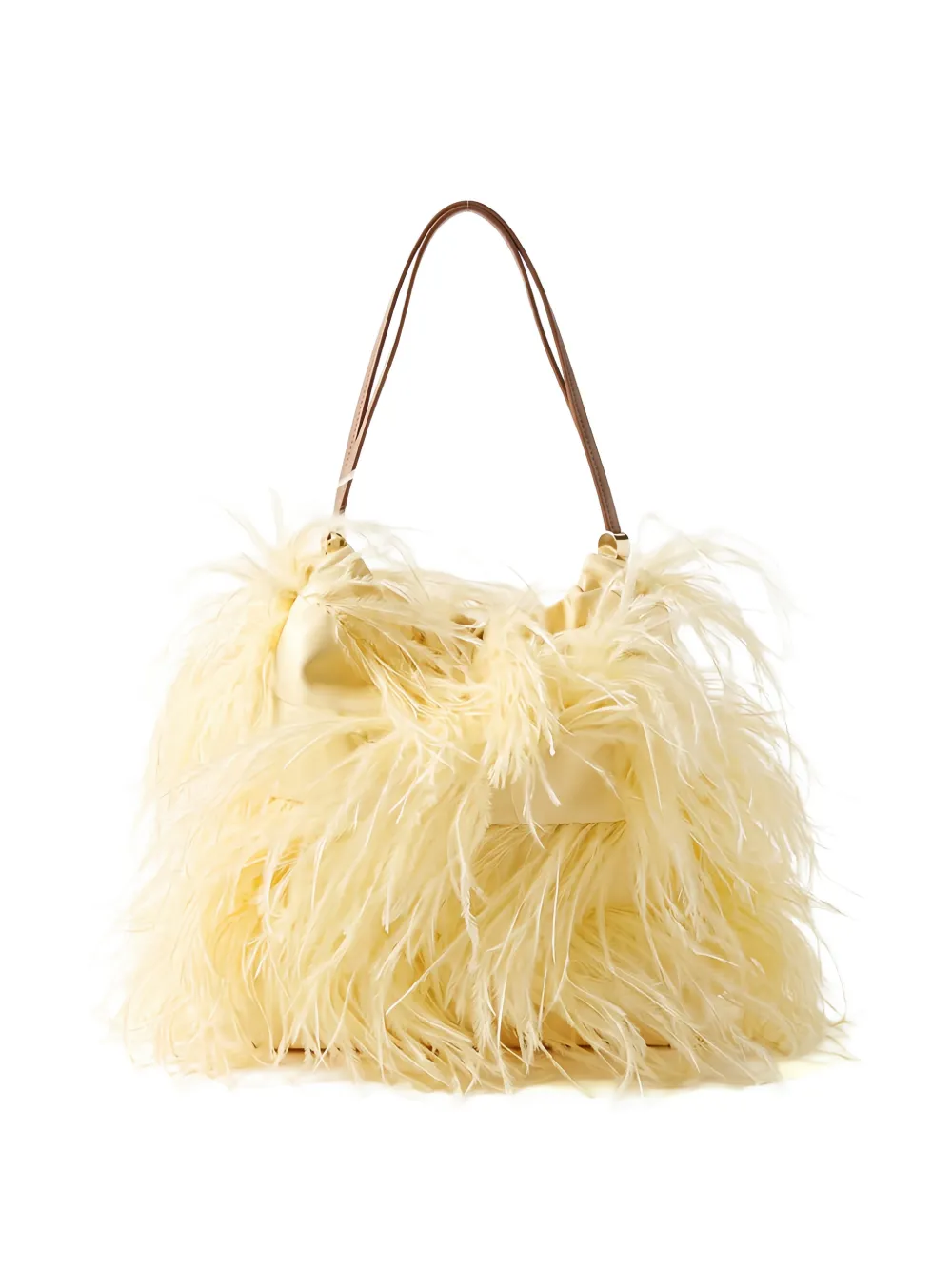 Fabiana Filippi feather-trim tote bag - Yellow