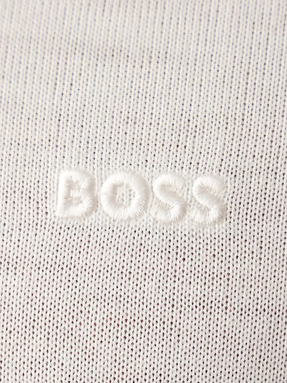 BOSS Trui met geborduurd logo en ronde hals Beige