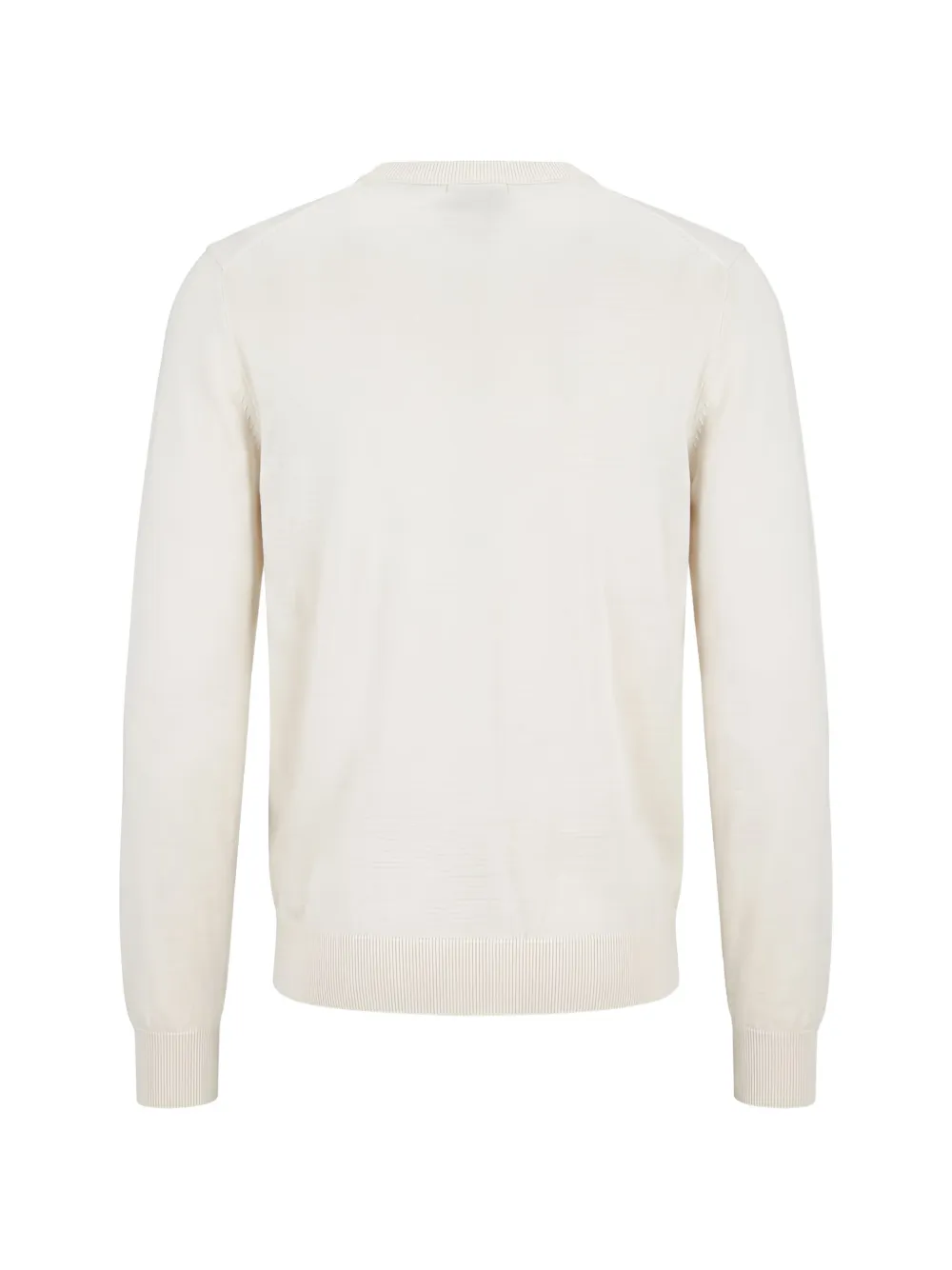 BOSS Trui met geborduurd logo en ronde hals Beige