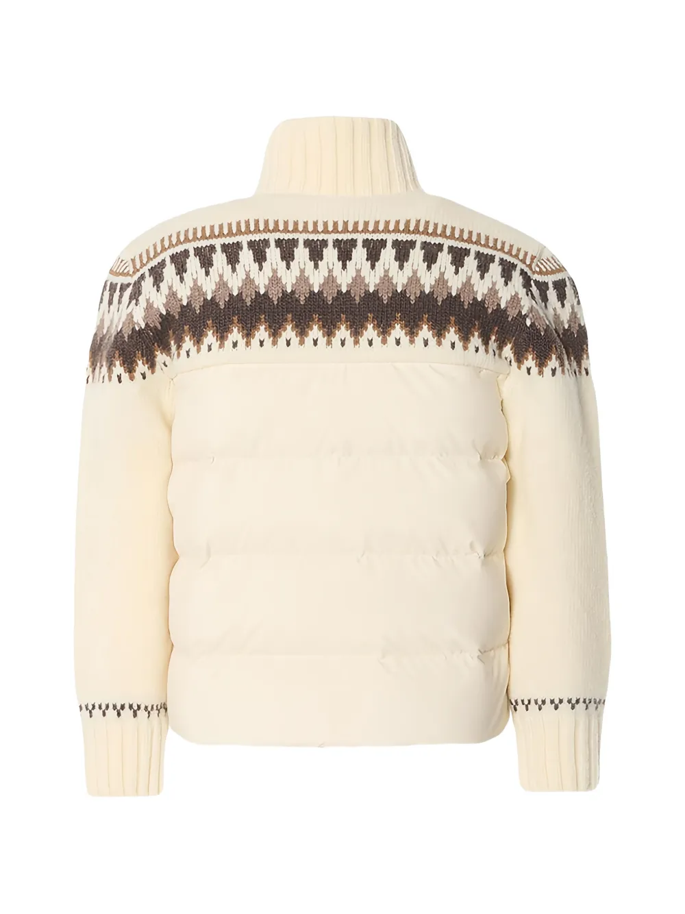 Moncler Enfant Jack met Fair Isle-intarsia en vlakken Beige