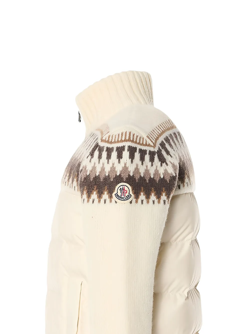 Moncler Enfant Jack met Fair Isle-intarsia en vlakken Beige