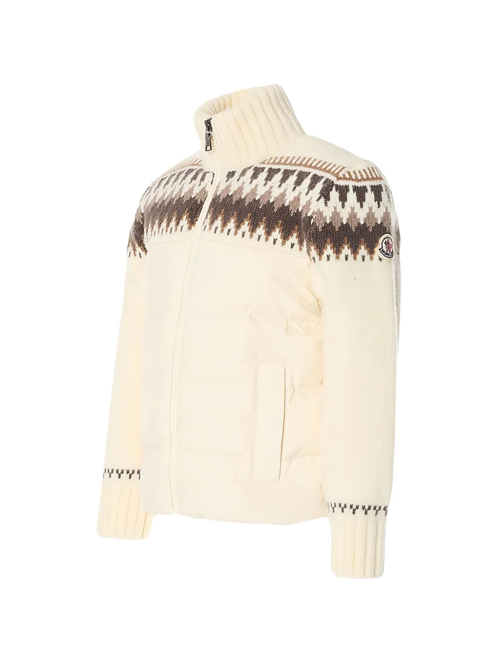 Moncler Enfant Jack met Fair Isle-intarsia en vlakken Beige