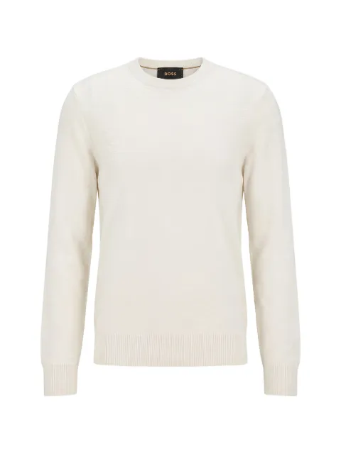 BOSS silk sweater with jacquard pattern