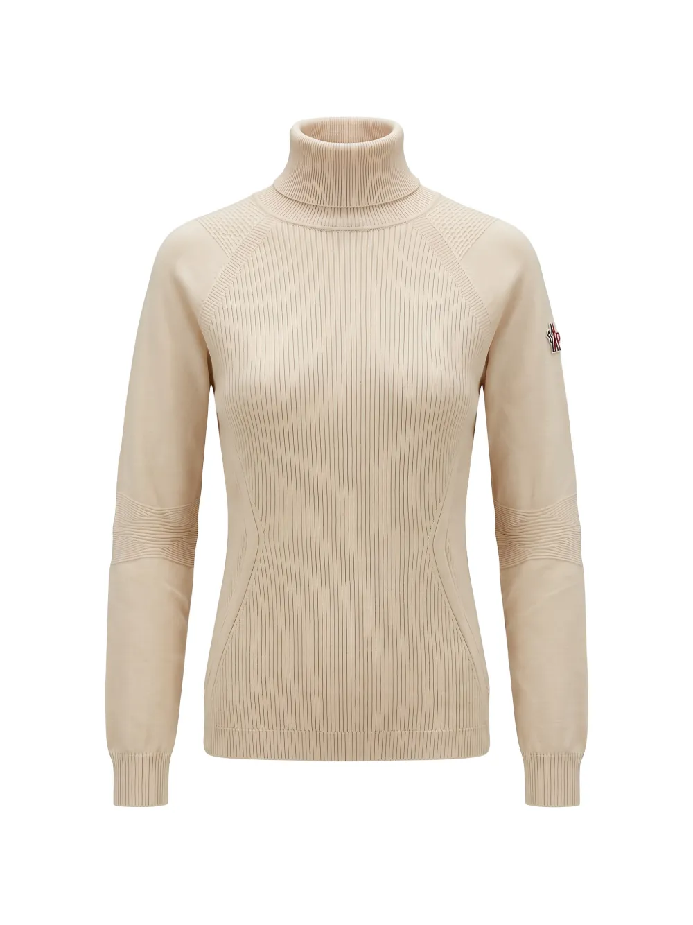 Moncler Grenoble ribbed-knit logo-patch sweater - Tons neutres Moncler Grenoble ribbed-knit logo-patch sweater - Tons neutres