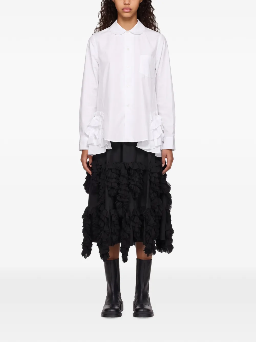 Comme Des Garçons Blouse met Peter Pan kraag Wit