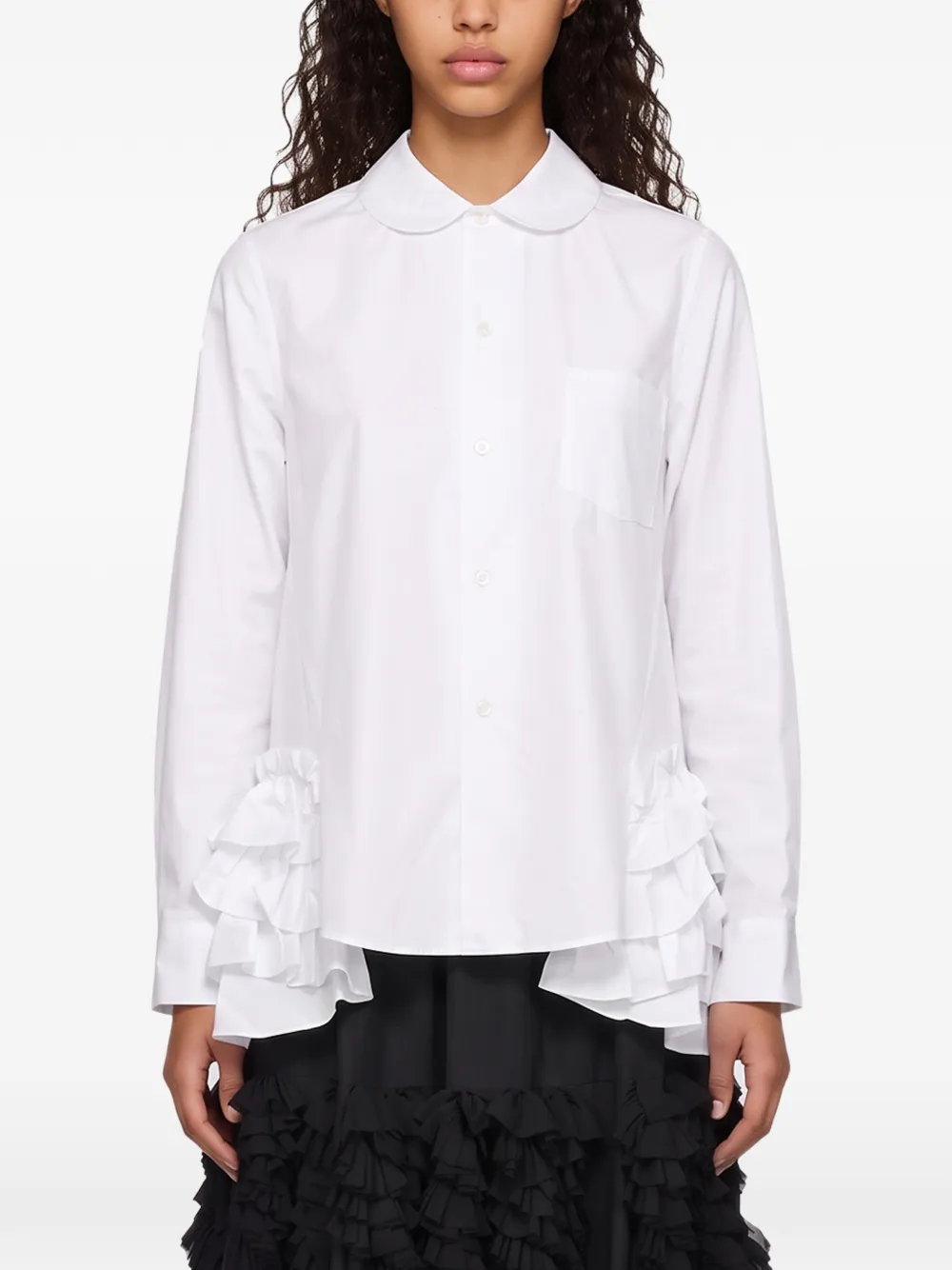 Comme Des Garçons Blouse met Peter Pan kraag Wit
