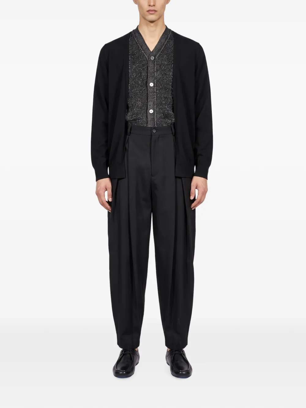 Comme des Garçons Homme Plus Fijngebreid vest met gelaagd effect Zwart