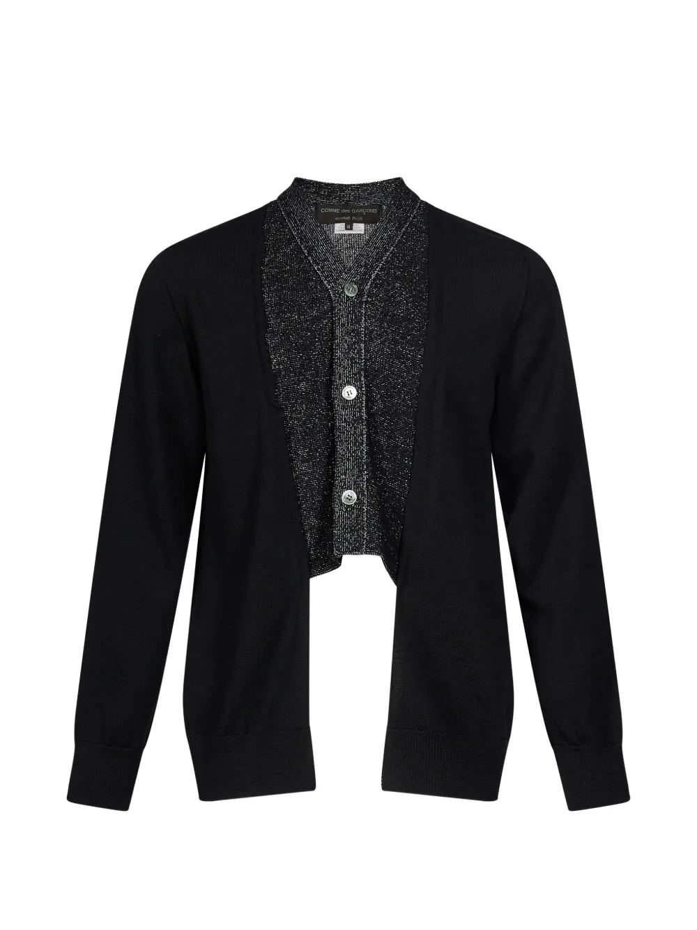 Comme des Garçons Homme Plus layered-effect fine-knit cardigan - Black