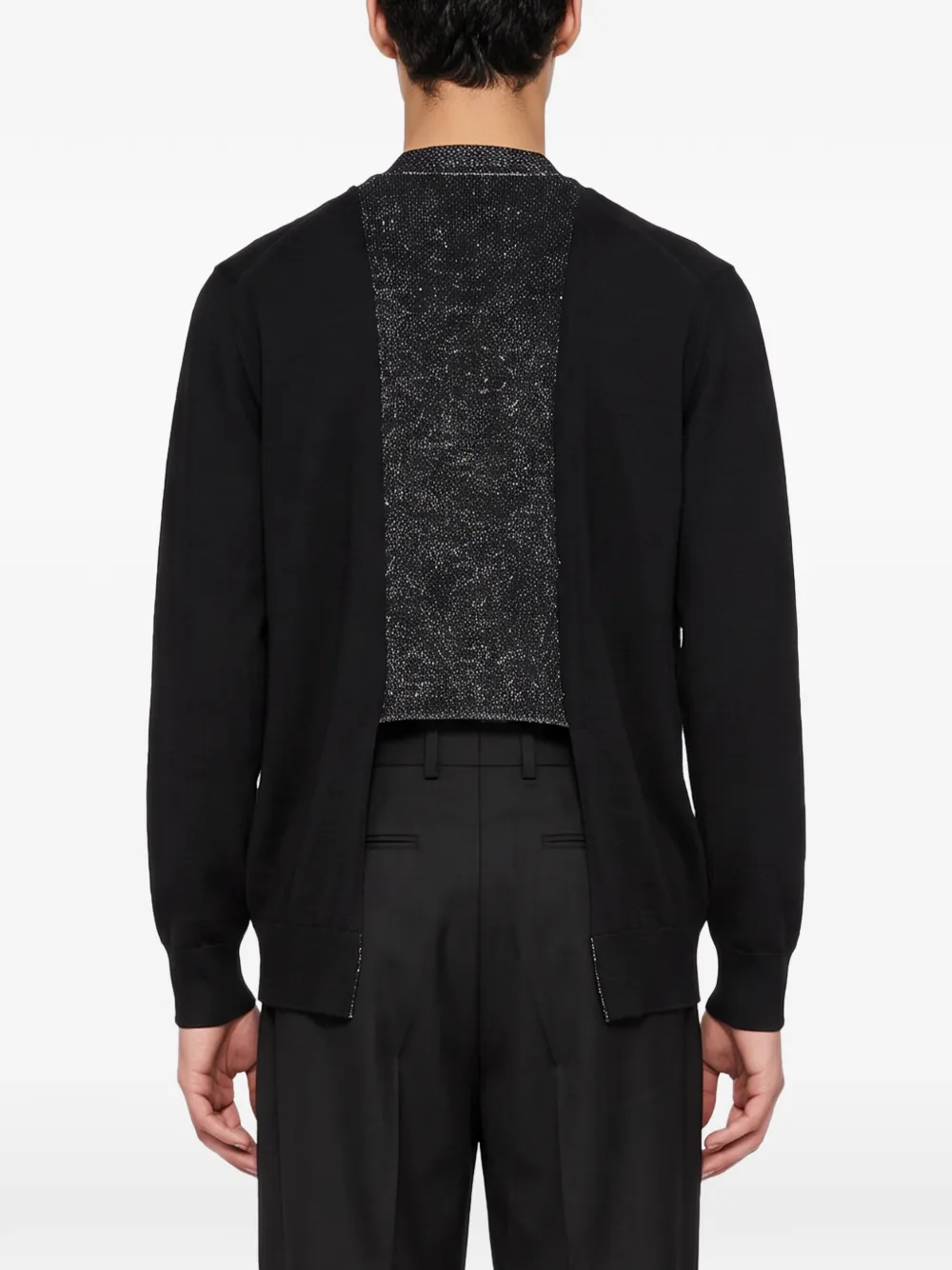 Comme des Garçons Homme Plus Fijngebreid vest met gelaagd effect Zwart