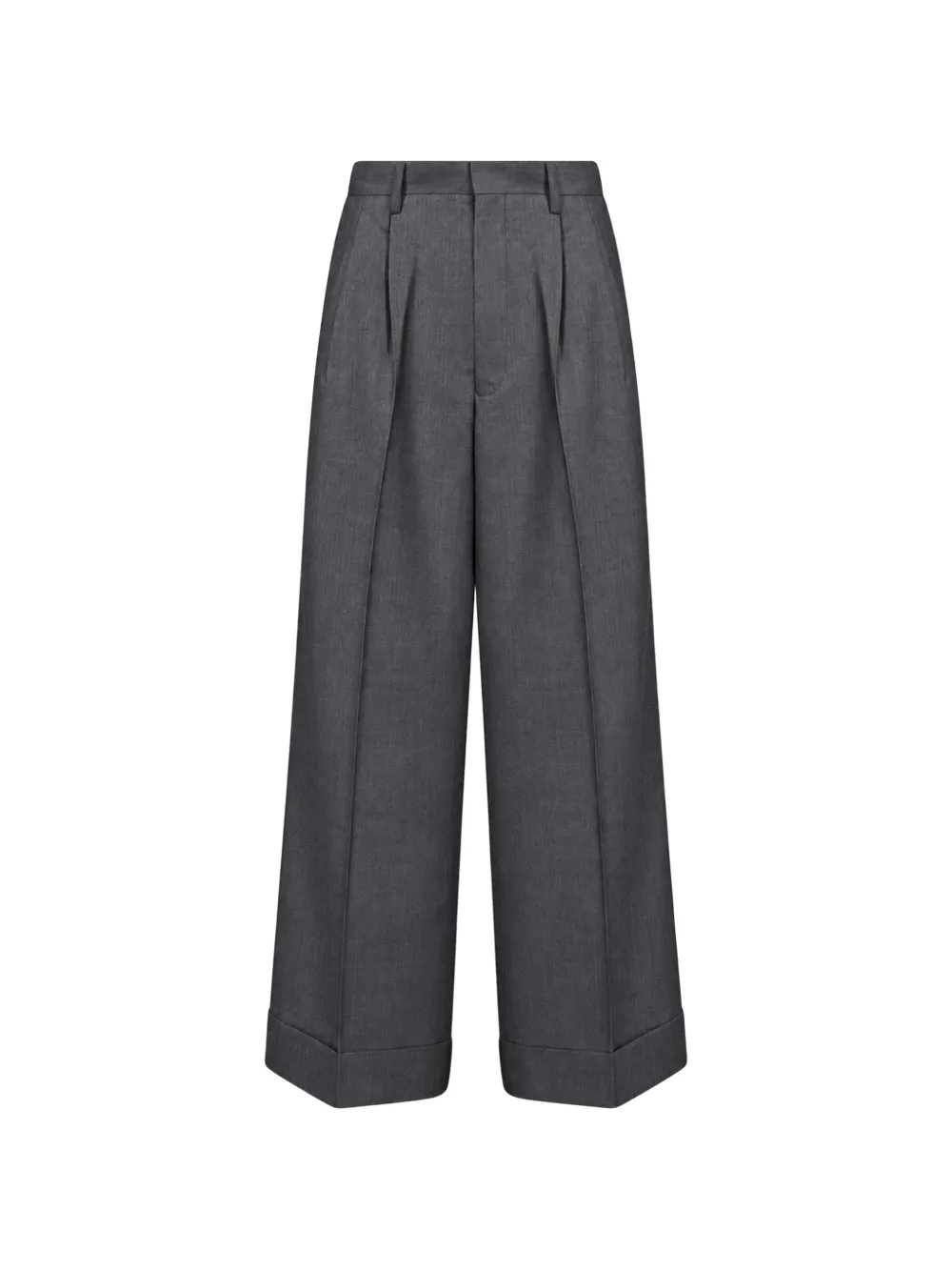 Junya Watanabe Geplooide broek met omgeslagen pijpen Grijs