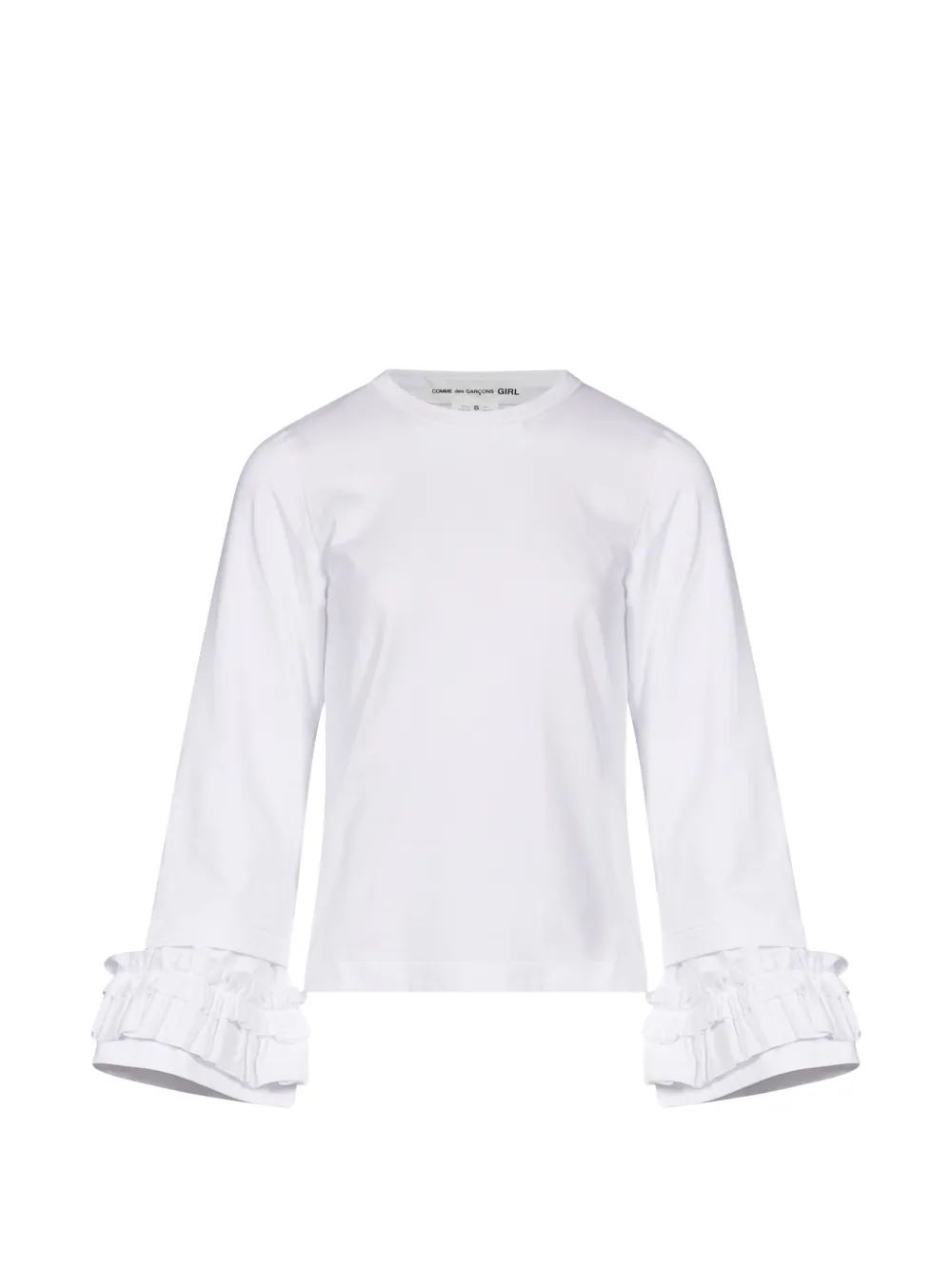 Comme Des Garçons ruffle-cuff long-sleeve T-shirt - Bianco