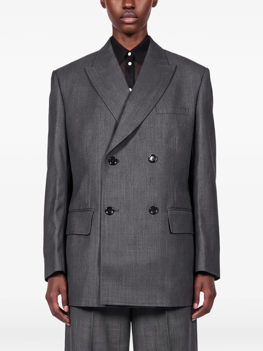 Junya Watanabe Blazer met dubbele rij knopen Grijs