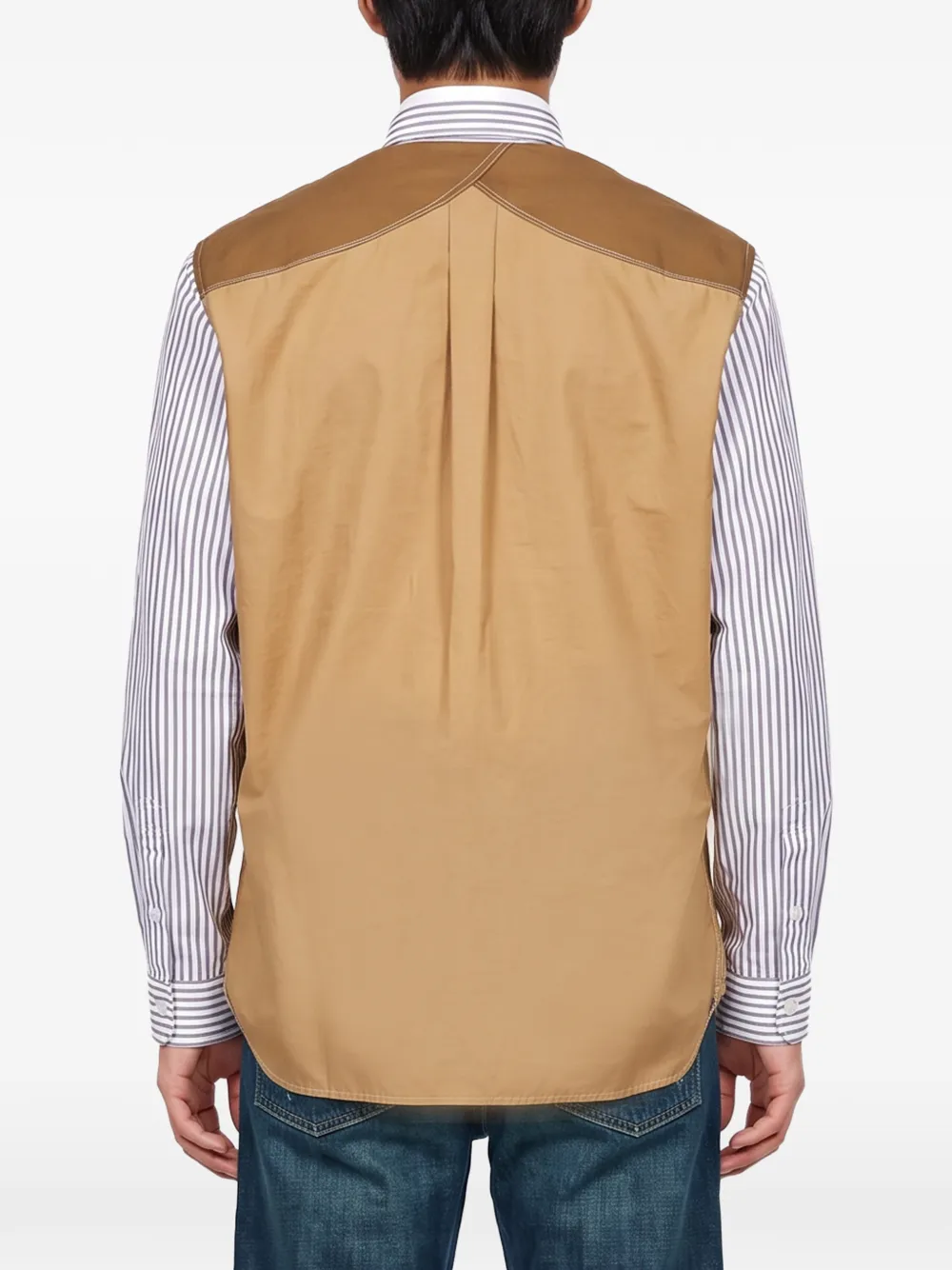 Junya Watanabe MAN Gestreept overhemd Blauw