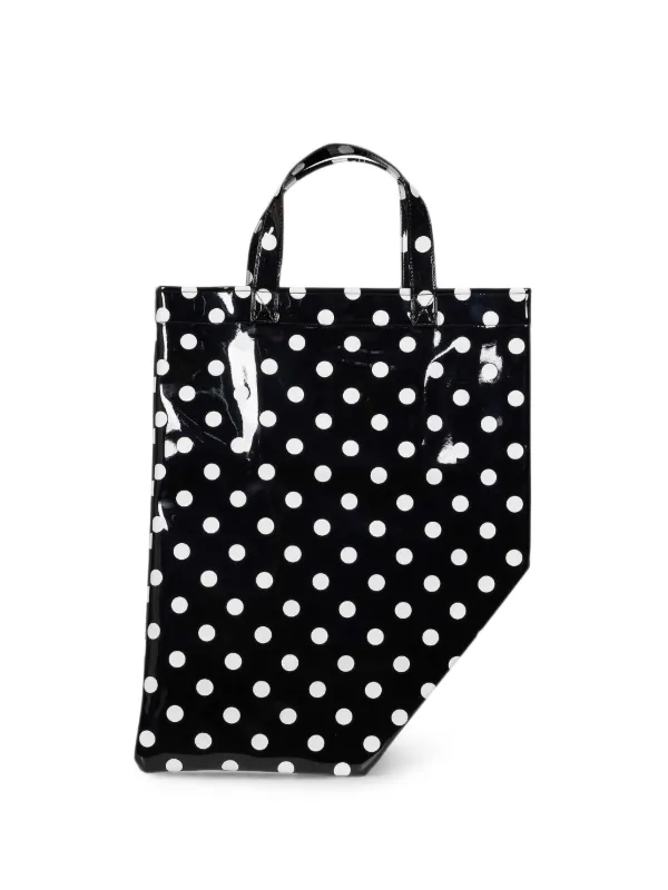 Comme des Garçons Polka-dot Asymmetric Tote Bag in Black