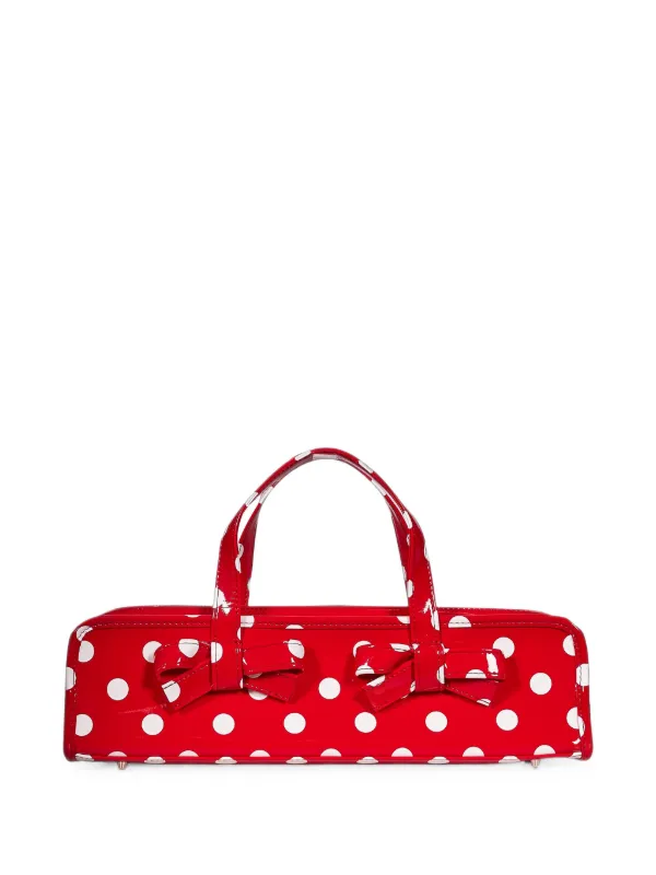 Comme des Garçons Polka-dot Bow-detail Tote Bag in Red